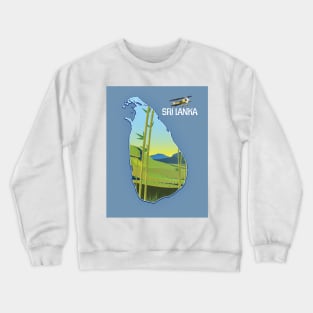 Sri Lanka island travel map Crewneck Sweatshirt